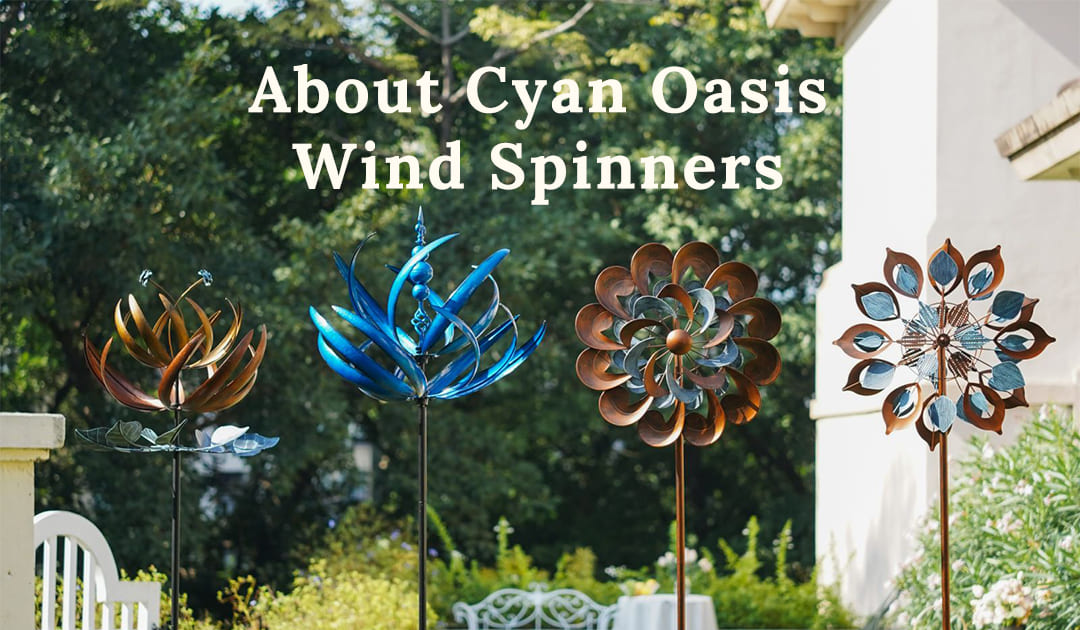 Metal Garden Wind Spinners | Cyan Oasis