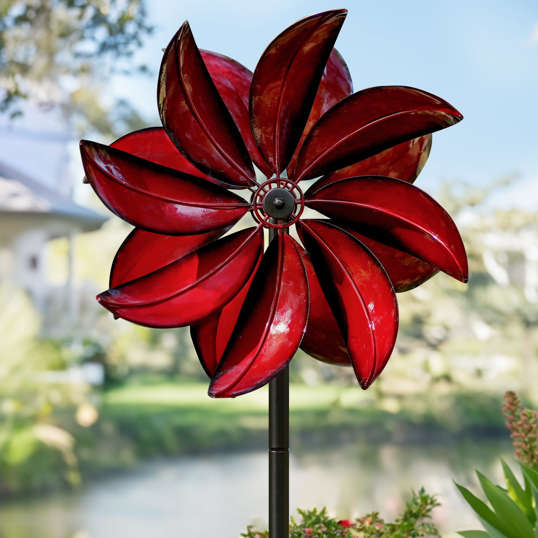 Crimson Petal Wind Spinner