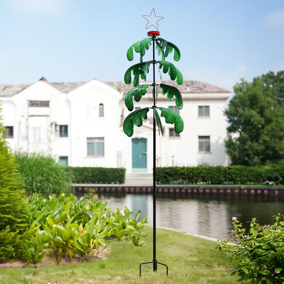 Garden Decor Christmas Tree Yard Wind Spinner