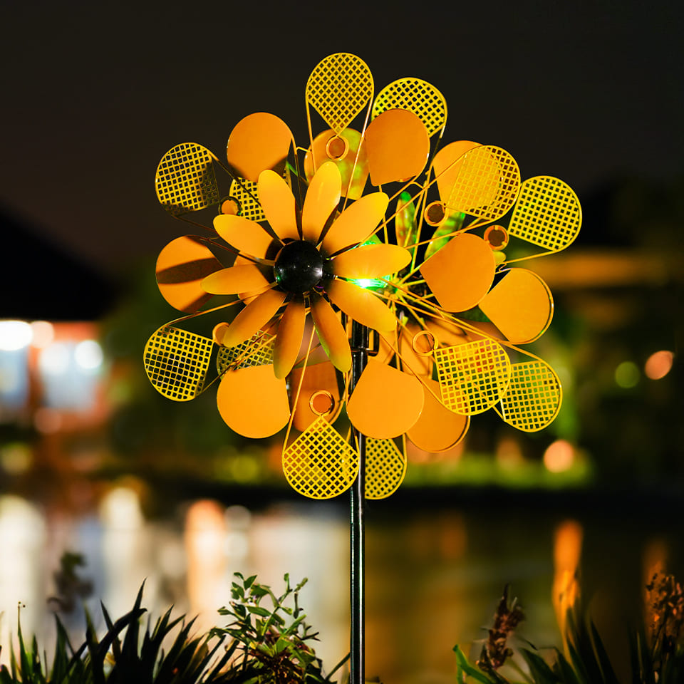 Yellow Sunflower Garden Wind Spinner