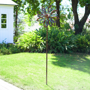 Yard Garden Wind Spinners with Solar Lights