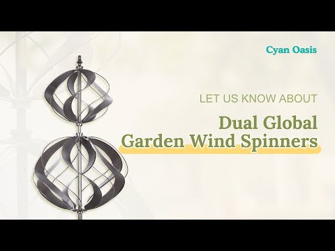 Dual Global Garden Wind Spinners - Cyan Oasis